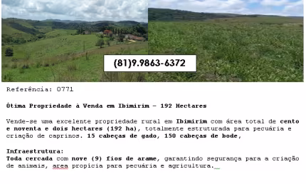 Ótima Propriedade à Venda em Ibimirim – 192 Hectares