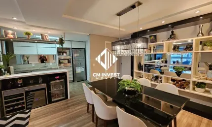 Apartamento mobiliado com terraço de 3 oquartos e  2 vagas de garagem com 135,72m² de área em campinas são josé, sc.