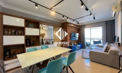 Apartamento mobiliado com 2 quartos,suíte e vista mar à  venda em andar alto - campinas,são josé/sc