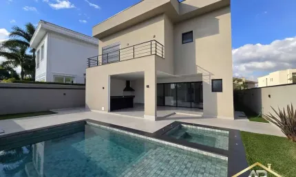 Belíssima casa em cond. com 5 sts, 6 wc, 4 vagas, 505m² - tamboré - sp.