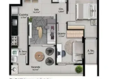 Apartamento com 2 quartos à venda na Rua Júlia Lacourt Penna, Jardim Camburi, Vitória