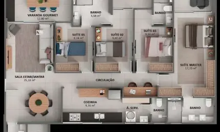 Apartamento com 4 quartos à venda na Rua São Paulo, Praia da Costa, Vila Velha
