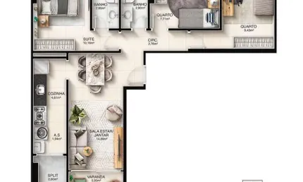 Apartamento com 3 quartos à venda na Rua Coronel Otto Netto, Jockey de Itaparica, Vila Velha