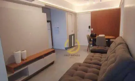 Apartamento mobiliado para locação no condomínio air brooklin - 50m² - 1 suíte - lavabo - varanda envidraçada - 1 vaga coberta