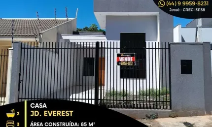 Casa com 3 quartos à venda na Rua José Antonio Rodrigues, Jardim Everest, Maringá, 85 m2 por R$ 480.000