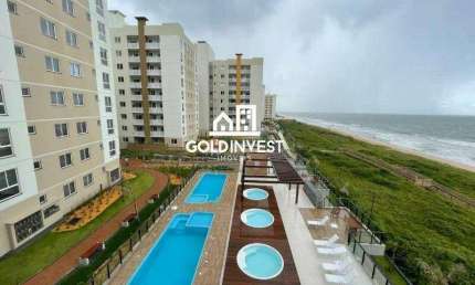 Apartamento em condomínio frente mar com lazer completo