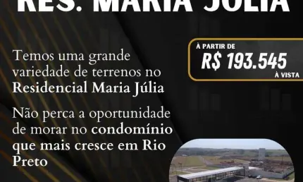 Terreno em condomínio para venda em são josé do rio preto, residencial maria júlia