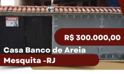 Casa para Venda em Mesquita, Banco de Areia, 3 dormitórios, 1 suíte, 2 banheiros, 2 vagas