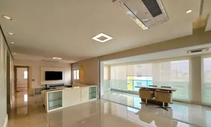 Requintado apto. p/ aluguel c/ 161 m2 c/ amplo living c/ churrasqueira, 3 suítes e dependência de empregada no Campo Belo - SP