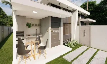 Casa linear Ouro Verde Alto Padrão Pé direito Alto, Piscina e Pé na Areia