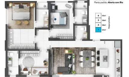 Apartamento à venda , com 3 suítes no europark noronha
