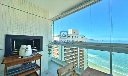 Apartamento com varanda gourmet de frente para o mar à venda na praia das astúrias