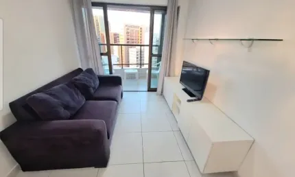 Aluguel LindoApt Mobiliado 58m 2Qts 1 Suíte, Varanda, Vista Mar, Localiz Fantástica há 50m da praia