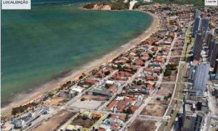 Terreno de 747 m² na orla de Ponta Negra, esquina, vista do mar, para vender.