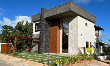Casa alto padrão em condominio fechado no Reserva Imbassaí com 317 m² dividido em 4 suítes varanda integrada a sala, infraestrutura em Mata São João