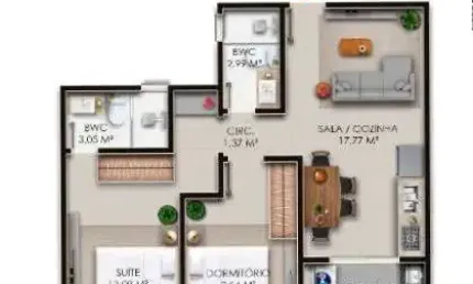 Apartamento para Venda em Florianópolis, Ingleses, 2 dormitórios, 1 suíte, 2 banheiros, 1 vaga