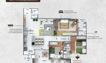 Apartamento à venda 3 quartos, 1 suite, 2 vagas, 119.41m², vila costa, taubaté - sp | residencial é
