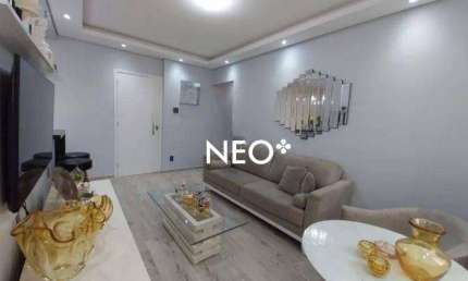 Apartamento mobiliado, 3 dormitórios, Pompéia, em Santos.