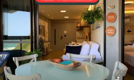 Vista Mar | Quarto e Sala 60m² | 2 vagas | Rio Vermelho