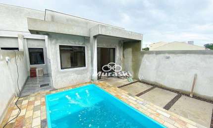 Casa com piscina e 3 dormitórios à venda, 75 m² por R$ 385.000 - Brejatuba - Guaratuba/PR