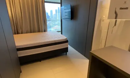 Studio com varanda mobiliado, nascente,  caminho das arvores