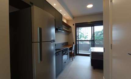 Confortável studio para locação com 1 quarto, sendo 1 suíte, 27m²