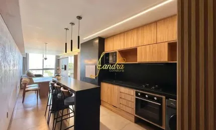 Apartamento de 2 dormitório mobiliado e decorado, com box duplo e infra