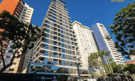 Studio novíssimo, em andar alto, no Batel, decorado, com lazer, rooftop, espaço gourmet e coworking.