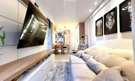 Apartamento à venda, 2 quartos sendo 2 suítes, 2 vagas, com linda mobília, Residencial Beira Rio Connection, Bairro Fazenda, Itajaí-SC