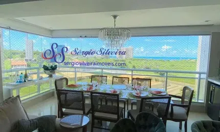 Apartamento com varanda gourmet vista mar no Living Resort.