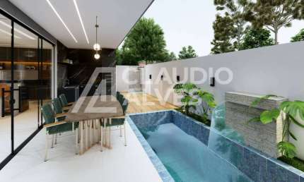 CASA DE ALTO PADRÃO COM 4 SUÍTES E ÁREA GOURMET COMPLETA