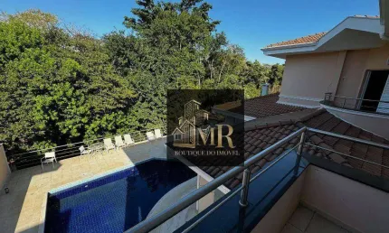 Alphaville Campinas Locação - Linda e Ampla casa com fundos para a área de preservação.  4 suítes sendo a master com closet e jacuzzi, Living integrad