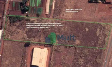 Terreno localizado na cidade de guairá-sp no anel viário km2 com rua manoel marcos  no pq industrial com 3 hectares .