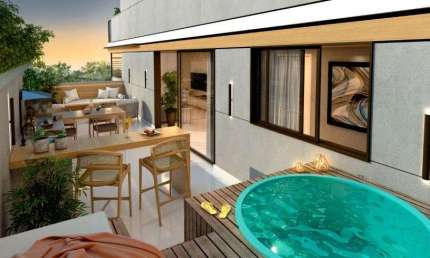 Cobertura Duplex de 2 quartos, sendo 1 suíte, com amplo terraço, na Tijuca