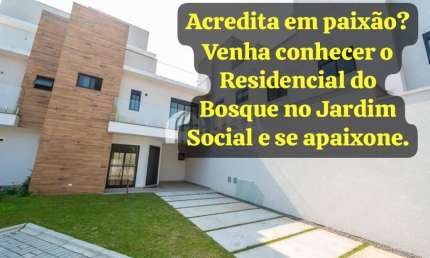 Jardim Social Sobrado em condomínio pronto para morar .