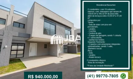 No Tingui, sobrados prontos para morar a partir de 139m²