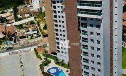 Apartamento com 1 dormitório para alugar, 55 m² por R$ 2.331,00/mês - Capim Macio - Natal/RN