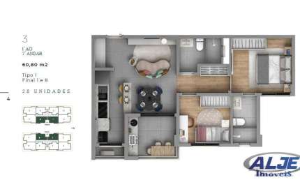 Apartamento com 2 quartos à venda na Avenida Pastor Natal Bavaroti, Jardim Esmeralda, Marília, 60 m2 por R$ 430.000