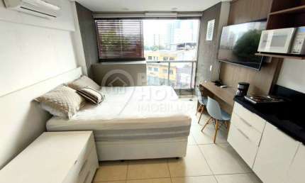 Studio mobiliado para locação de 23,80m², 1 dormitório, terraço e 1 banheiro