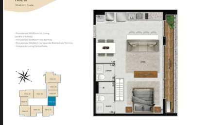 Ágio Studio no Setor Marista - Azure - 52m² Apartamento com 1 Quarto(s) e 1 banheiro(s) à Venda, 52 por R$ 690.000 no setor Setor Marista VN18409