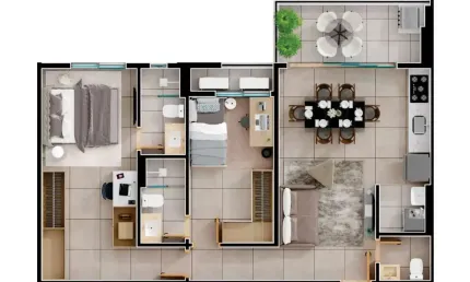 Ágio 2 Suítes - Res. Lago Areião  Apartamento com 2 Quarto(s) e 3 banheiro(s) à Venda, 75.02 por R$ 685.305,91 no setor Setor Areião II AD18513