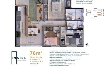 Ágio More com vista Parque Cascavel pagando abaixo do valor da construtora, apartamento de 3 quartos Apartamento com 3 Quarto(s) e 2 banheiro(s) à Venda, 77 por R$ 615.000 no setor Vila Rosa VN23252
