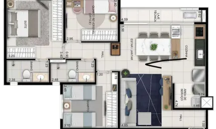 Ágio wish 211 3 q apartamento com 3 quarto(s) e 2 banheiro(s) à venda, 76.3 por r$ 680.000 no setor jardim américa vn24163