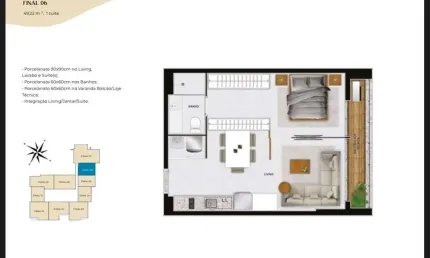 Ágio Azure Marista 50m2  Ágio Apartamento com 1 Quarto(s) e 1 banheiro(s) à Venda, 50 por R$ 565.000 no setor Setor Marista VN24829