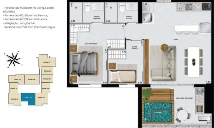Apartamento 2 quartos - Setor Marista Apartamento com 2 Quarto(s) e 2 banheiro(s) à Venda, 77.46 por R$ 915.000 no setor Setor Marista IN28466