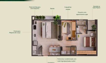 Ágio VENDO ÁGIO ENTREVERDES 2Q ANDAR ALTO  Apartamento com 2 Quarto(s) e 2 banheiro(s) à Venda, 70.09 por R$ 729.000 no setor Setor Pedro Ludovico FL28583