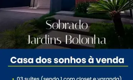 Sobrado Espetacular Jardins Bolonha  Casa em Condomínio com 3 Quarto(s) e 5 banheiro(s) à Venda, 278.48 por R$ 1.890.000 no setor JARDINS BOLONHA AU28700