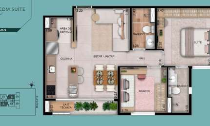 Ágio Apartamento 2 quartos 60m² Apartamento com 2 Quarto(s) e 2 banheiro(s) à Venda, 60 por R$ 475.000 no setor Jardim América AD29718
