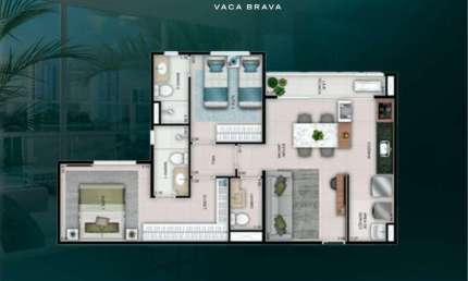 Wish Vaca Brava 2 Suítes Apartamento com 2 Quarto(s) e 3 banheiro(s) à Venda, 69 por R$ 685.000 no setor Setor Bueno AU30651
