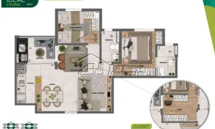 Apartamento com 2 quartos à venda na Rua Icatu, Conjunto Residencial Trinta e Um de Março, São José dos Campos